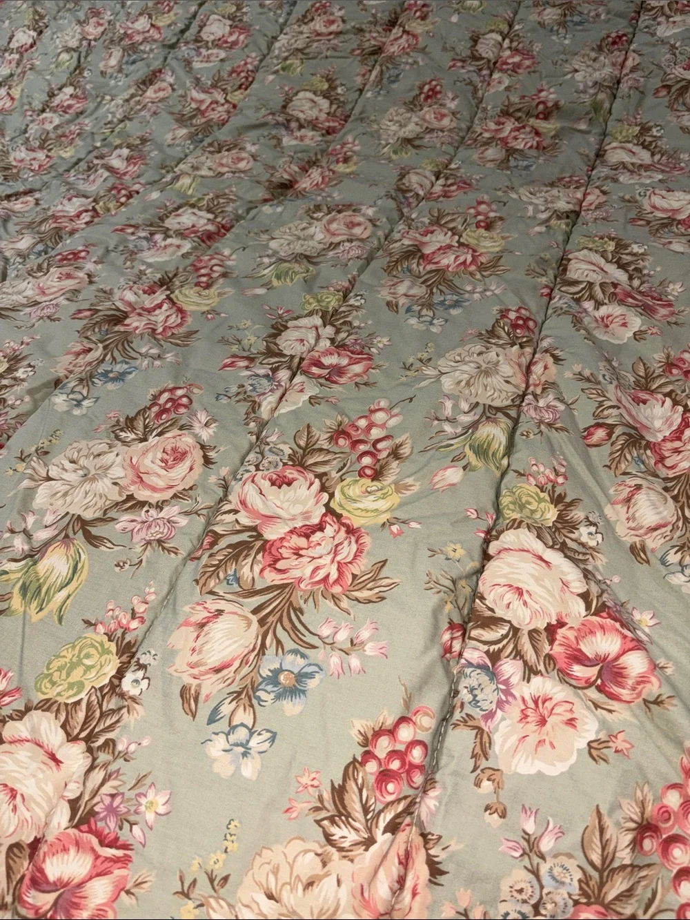RALPH LAUREN Charlotte COMFORTER FULL QUEEN Green Floral Flowers Shabby